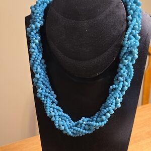 Elegant Blue Beaded Necklace